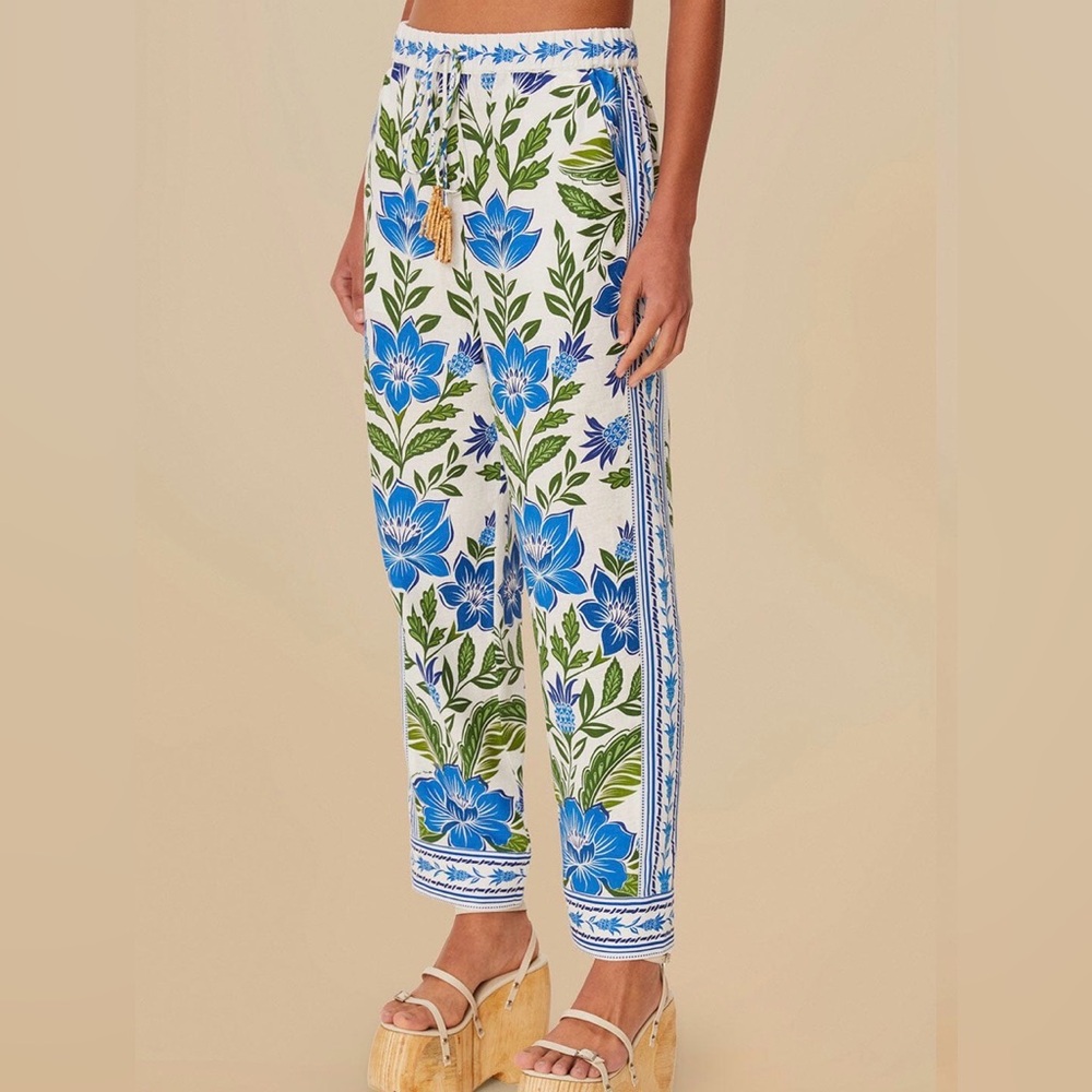 Farm Rio Off-White Tropicance Lenzing Ecovero 
Euroflax Pants *SOLD OUT ONLINE*